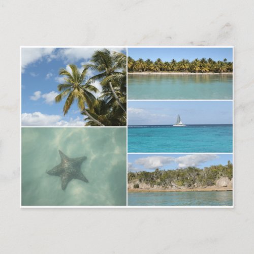 Caribbean Travel Vacation Photo Collage Postcard