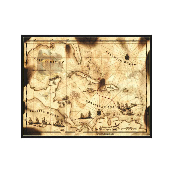 caribbean treasure map canvas print zazzle com