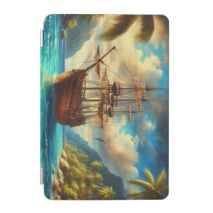 Caribbean/tropical beach ship art iPad mini cover