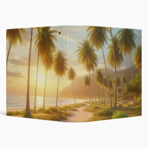 Caribbean/tropical/Hawaiian beach sunset 3 Ring Binder