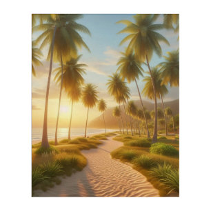 Caribbean/tropical/Hawaiian beach sunset Acrylic Print