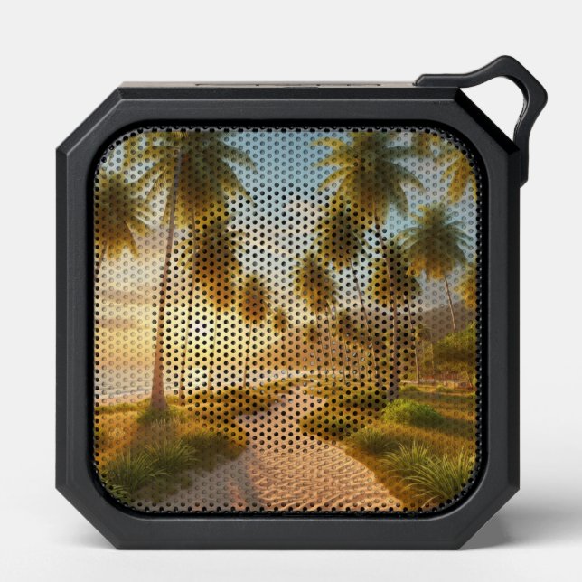 Caribbean/tropical/Hawaiian beach sunset Bluetooth Speaker (Front)