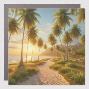 Caribbean/tropical/Hawaiian beach sunset Car Magnet