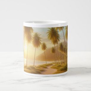 Caribbean/tropical/Hawaiian beach sunset Giant Coffee Mug