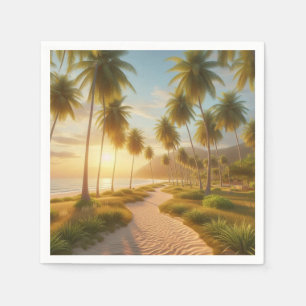 Caribbean/tropical/Hawaiian beach sunset Napkins