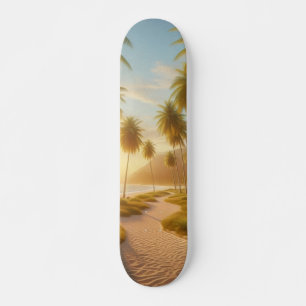 Caribbean/tropical/Hawaiian beach sunset Skateboard