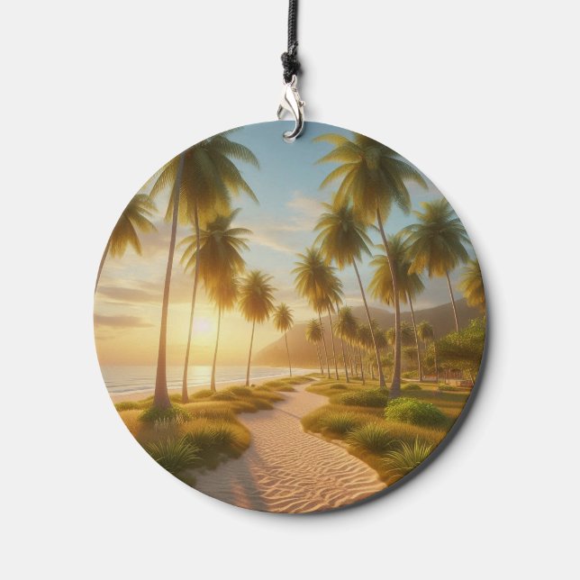 Caribbean/tropical/Hawaiian beach sunset Wind Chime (Front)