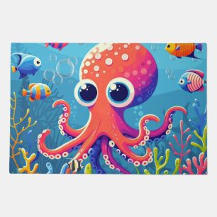 Caribbean/tropical/Hawaiian cute octopus Doormat