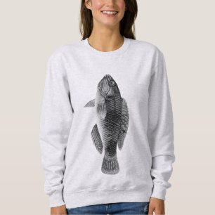 Caribbean Tropical Reef Fish, Black, White & Gray Sweatshirt