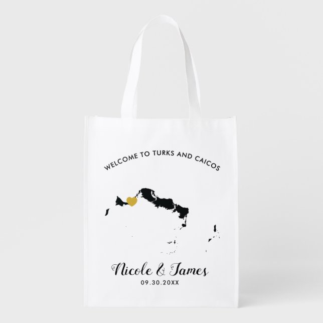 Caribbean Turks and Caicos Wedding Welcome Bag (Front)
