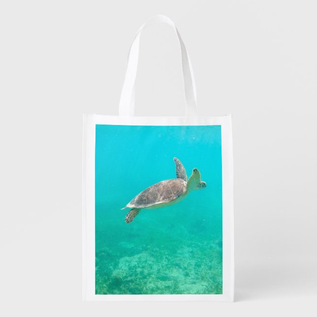 Caribbean Turtle Grocery Bag (Front)