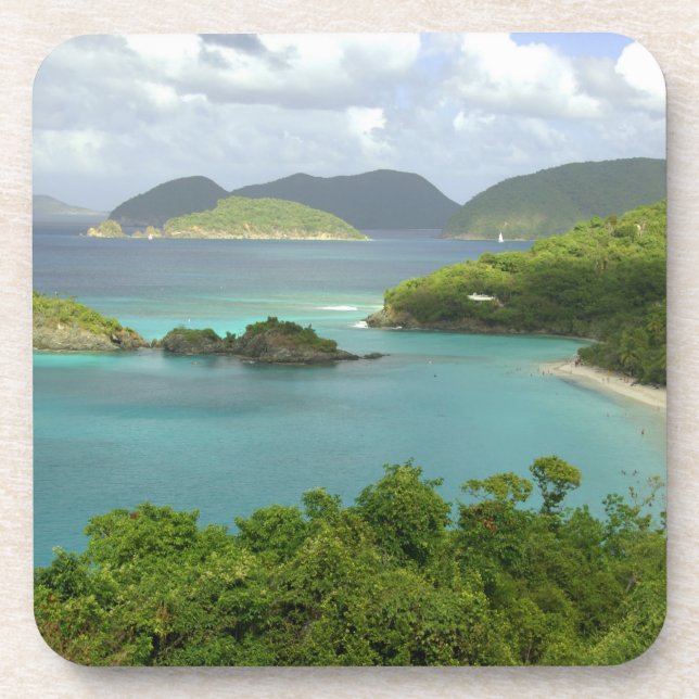 Caribbean, U.S. Virgin Islands, St. John, Trunk 2 Drink Coaster (Front)
