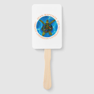 Caribbean unveiled on silk. - rainbow Sea Turtle C Hand Fan