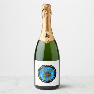 Caribbean unveiled on silk. - Rainbow Sea Turtle Sparkling Wine Label