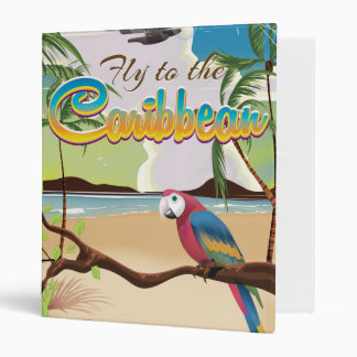 Caribbean Vintage Tropical island Parrot poster Binder