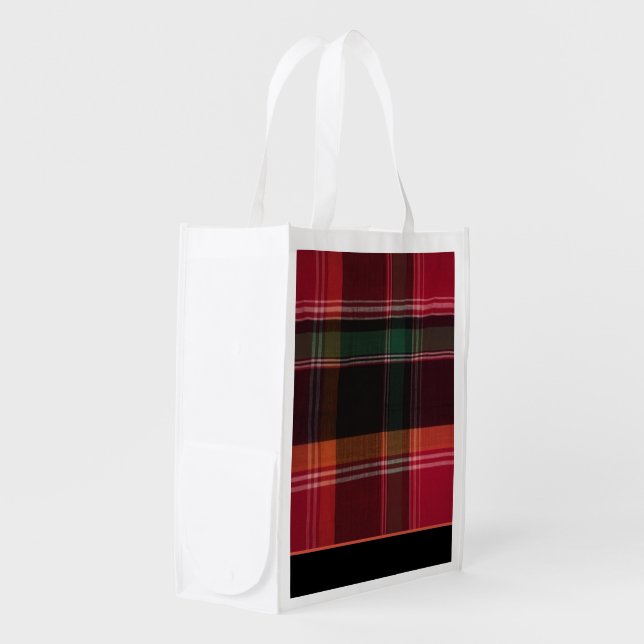 Caribbean Virgin Islands Madras West Indies Grocery Bag (Front Side)