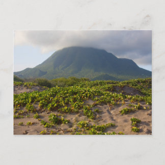 Caribbean Volcanic Island Peak From the Beach Postcard