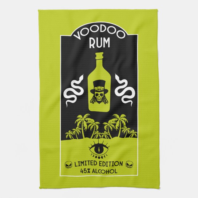 Caribbean Voodoo Rum Kitchen Towel (Vertical)
