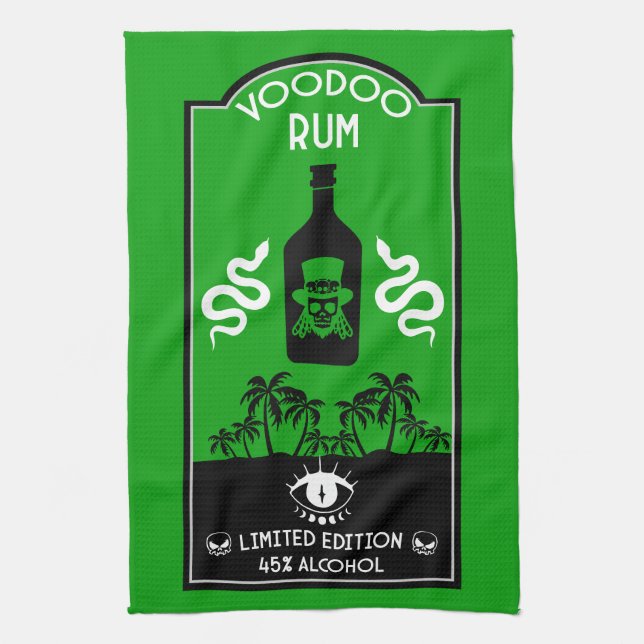 Caribbean Voodoo Rum Kitchen Towel (Vertical)