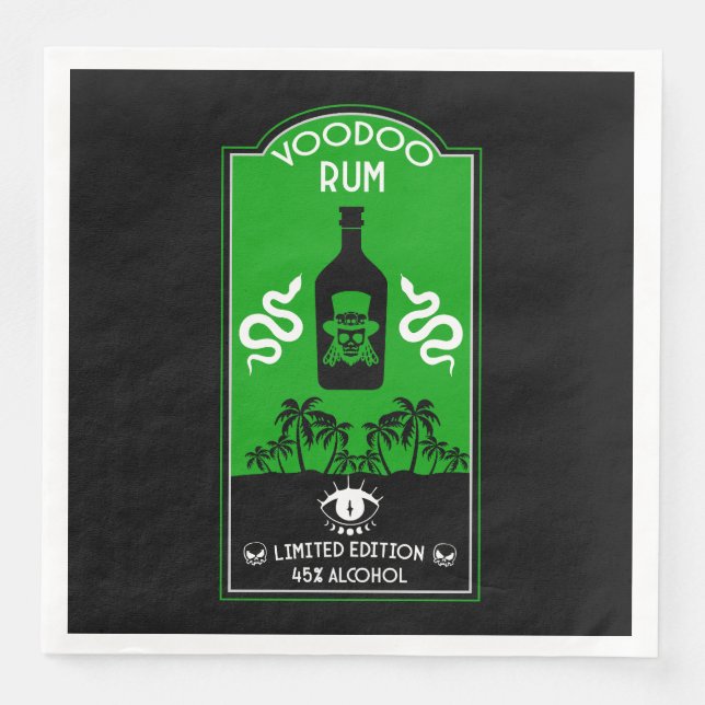 Caribbean Voodoo Rum Paper Dinner Napkins (Front)
