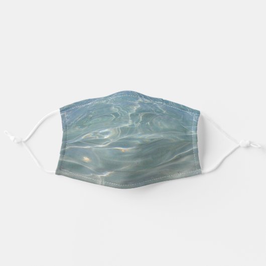 Caribbean Water Abstract Blue Nature Adult Cloth Face Mask (Front, Unfolded)