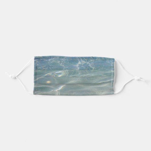 Caribbean Water Abstract Blue Nature Adult Cloth Face Mask (Front, Folded)