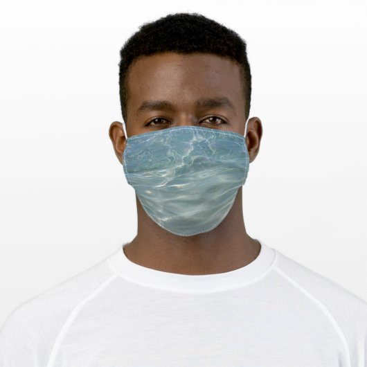 Caribbean Water Abstract Blue Nature Adult Cloth Face Mask (Worn)