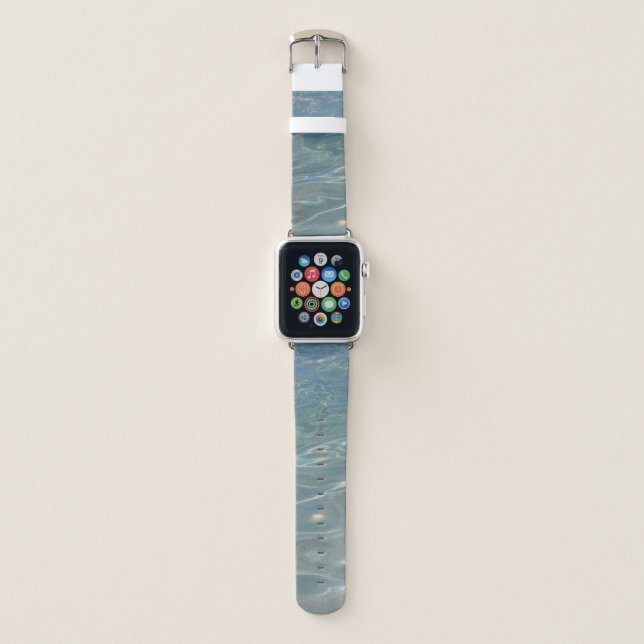 Caribbean Water Abstract Blue Nature Apple Watch Band (Front)