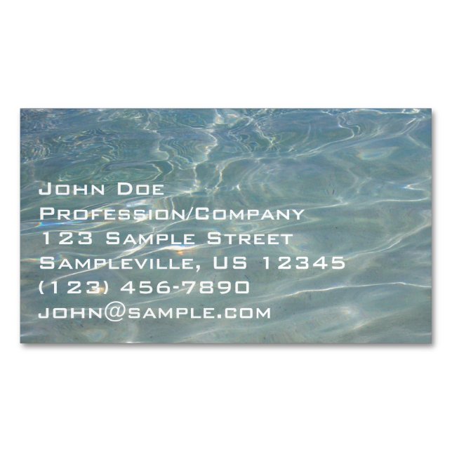 Caribbean Water Abstract Blue Nature Business Card Magnet (Front)