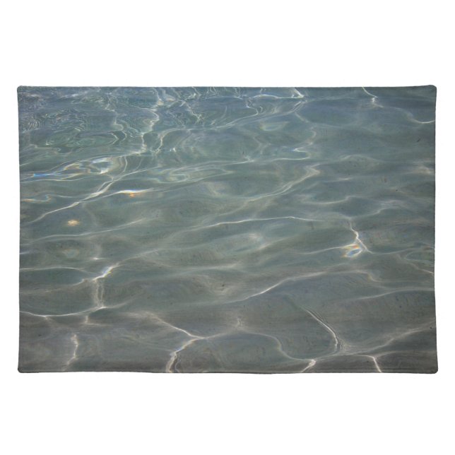 Caribbean Water Abstract Blue Nature Cloth Placemat (Front)