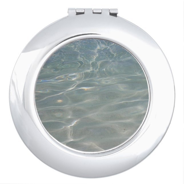 Caribbean Water Abstract Blue Nature Compact Mirror (Front)