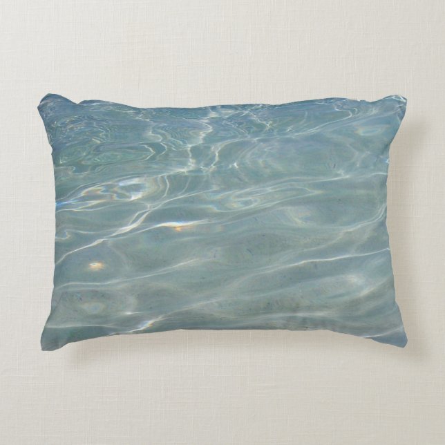 Caribbean Water Abstract Blue Nature Decorative Pillow (Front)