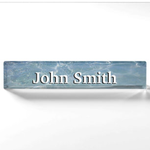 Caribbean Water Abstract Blue Nature Desk Name Plate