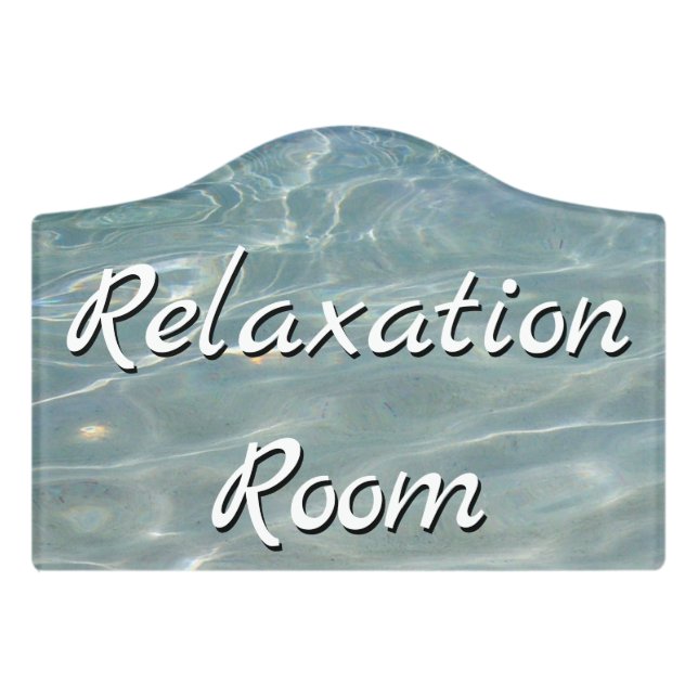 Caribbean Water Abstract Blue Nature Door Sign (Small Crest Front)