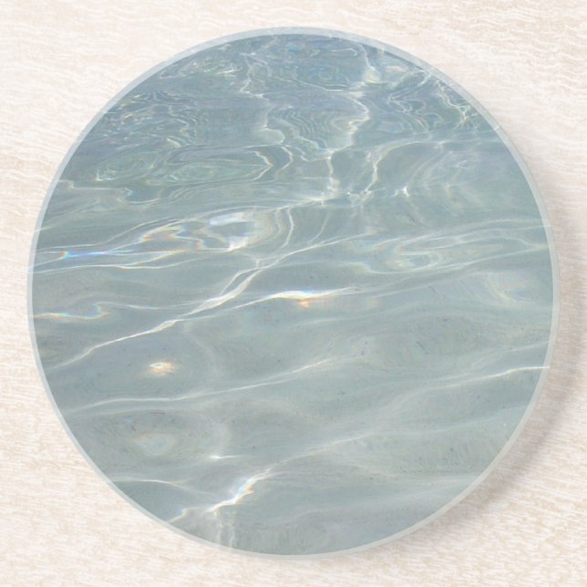 Caribbean Water Abstract Blue Nature Drink Coaster (Front)