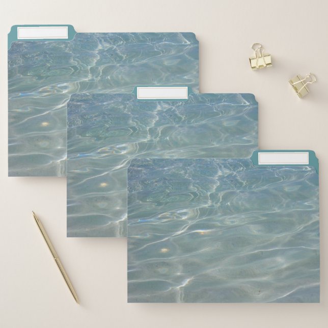 Caribbean Water Abstract Blue Nature File Folder (Set)