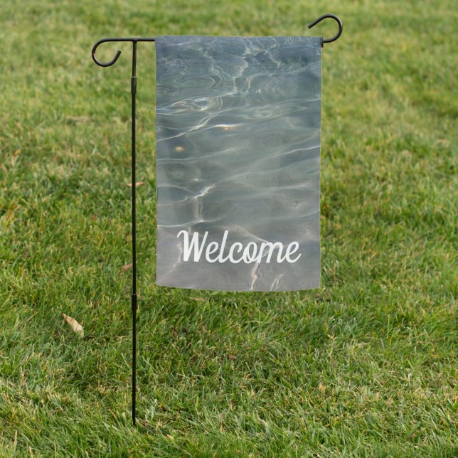 Caribbean Water Abstract Blue Nature Garden Flag (In SItu)