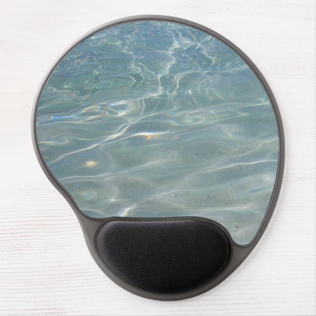 Caribbean Water Abstract Blue Nature Gel Mouse Pad (Front)