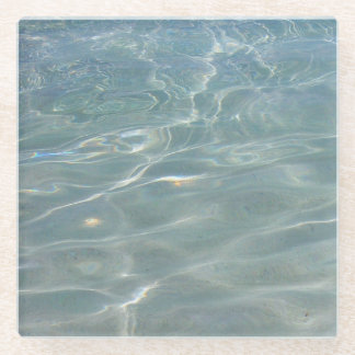 Caribbean Water Abstract Blue Nature Glass Coaster