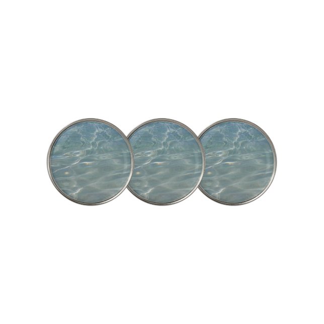 Caribbean Water Abstract Blue Nature Golf Ball Marker (3 Up)