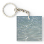 Caribbean Water Abstract Blue Nature Keychain