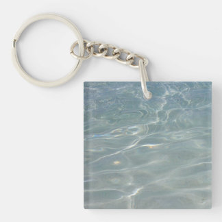 Caribbean Water Abstract Blue Nature Keychain