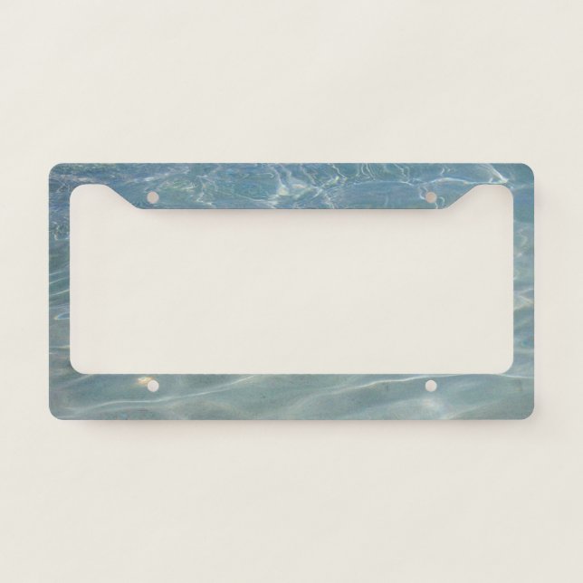 Caribbean Water Abstract Blue Nature License Plate Frame (Front)