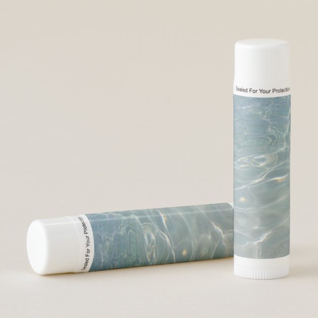 Caribbean Water Abstract Blue Nature Lip Balm (Front)