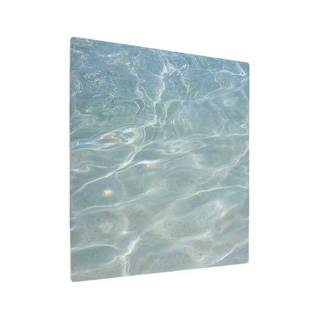 Caribbean Water Abstract Blue Nature Metal Print (Angled)