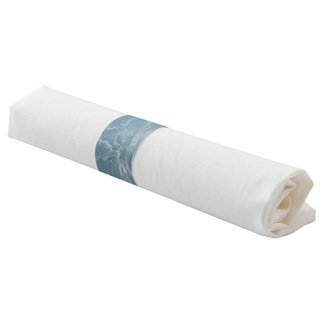 Caribbean Water Abstract Blue Nature Napkin Bands (Angled)