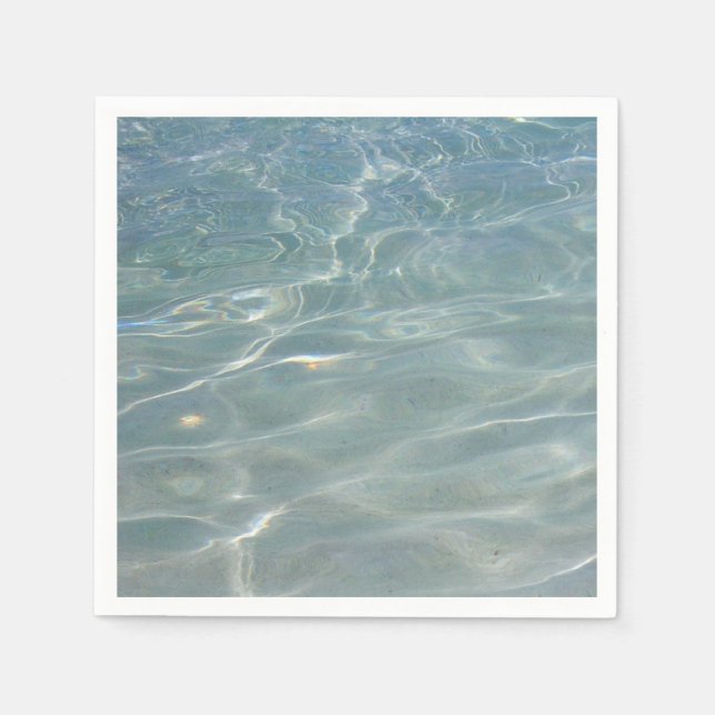 Caribbean Water Abstract Blue Nature Napkins (Front)