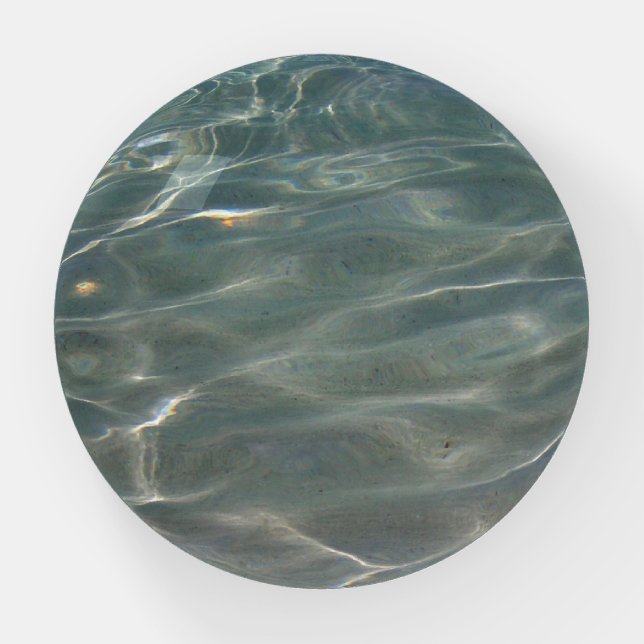 Caribbean Water Abstract Blue Nature Paperweight (Front)