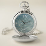 Caribbean Water Abstract Blue Nature Pocket Watch