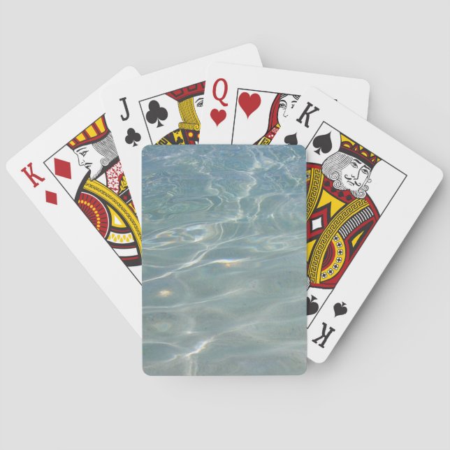 Caribbean Water Abstract Blue Nature Poker Cards (Back)